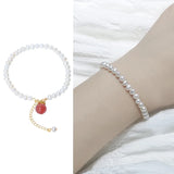 Freshwater Pearl Agate Peach Bracelet Hand String B0010