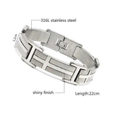 Men's Silver Stainless Steel Link Bracelet Bangle Hand Chain