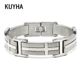 Men's Silver Stainless Steel Link Bracelet Bangle Hand Chain