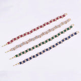 Silver 925 Geometric Emerald Zircon Bracelet for Women