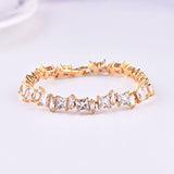 Silver 925 Geometric Emerald Zircon Bracelet for Women