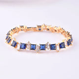 Silver 925 Geometric Emerald Zircon Bracelet for Women