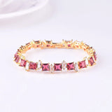 Silver 925 Geometric Emerald Zircon Bracelet for Women