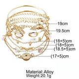 Compass Arrow Moon Bracelet Set Rhinestone V-Shape Holiday Gift