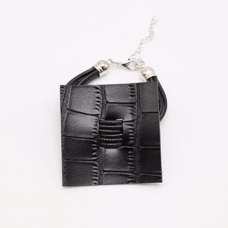 Women's Punk Style Leather Bracelet with Charms