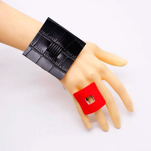 Women's Punk Style Leather Bracelet with Charms