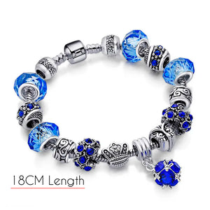 Crystal Beads Bracelet Owl Crown Bracelet Charm Jewelry