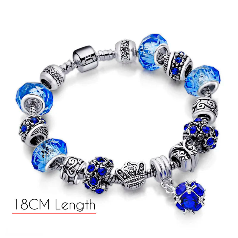 Crystal Beads Bracelet Owl Crown Bracelet Charm Jewelry