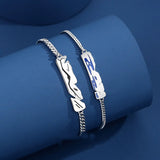 Personalized 925 Silver Rope Bracelet Couple Valentine's