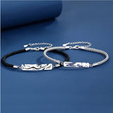 Rope Bracelet 925 Sterling Silver Personalized Bangle Love Couple