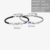 Rope Bracelet 925 Sterling Silver Personalized Bangle Love Couple
