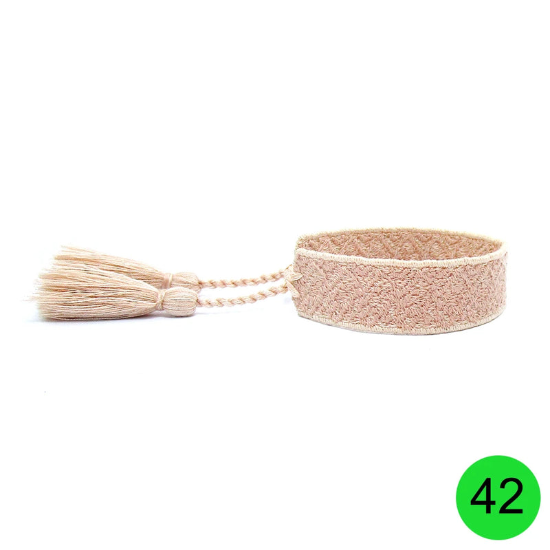 100 Colors 1:1 Embroidery Cotton Tassel Bracelets for Women