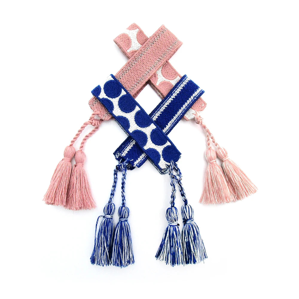100 Colors 1:1 Embroidery Cotton Tassel Bracelets for Women