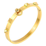 Rivets Bracelet Bangle Pyramid & Dangle Circle Charm for Wedding Party