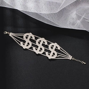 Charming Bride Wedding Crystal Bracelet Rhinestone Dollar Bracelet B306