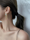 Vintage French Style Tassel Stud Earrings for Women Party Accessories