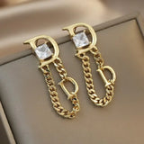 Vintage French Style Tassel Stud Earrings for Women Party Accessories
