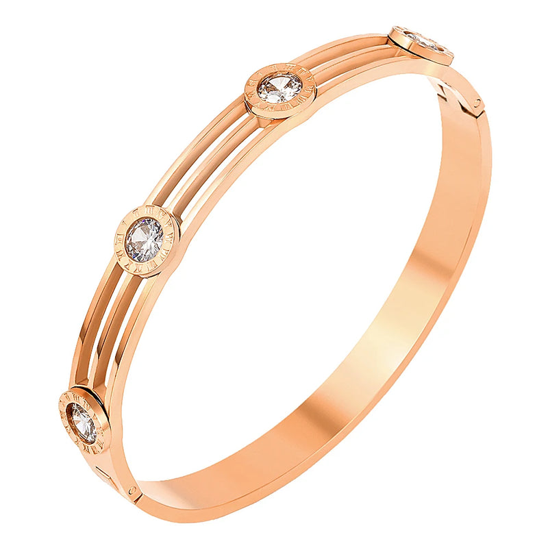 Roman Numeral Bracelet Stone Bangle Wedding Party Jewelry