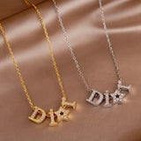 Crystal Letter D Charm Bracelet for Women
