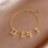 Crystal Letter D Charm Bracelet for Women
