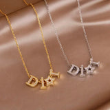 Crystal Letter D Charm Bracelet for Women