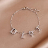 Crystal Letter D Charm Bracelet for Women