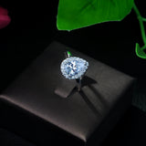 Water Drop CZ Stone Adjustable Open Ring for Women R-10