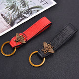 Golden Bee Leather Business Car Keychain for Men