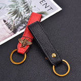Golden Bee Leather Business Car Keychain for Men