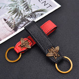 Golden Bee Leather Business Car Keychain for Men
