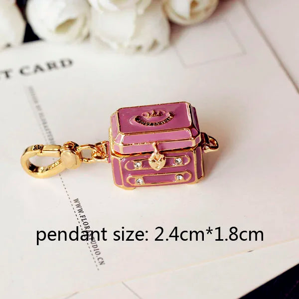 Treasure Box Jewelry Chest Charm For Bracelet Necklace Handbag Keychain Women