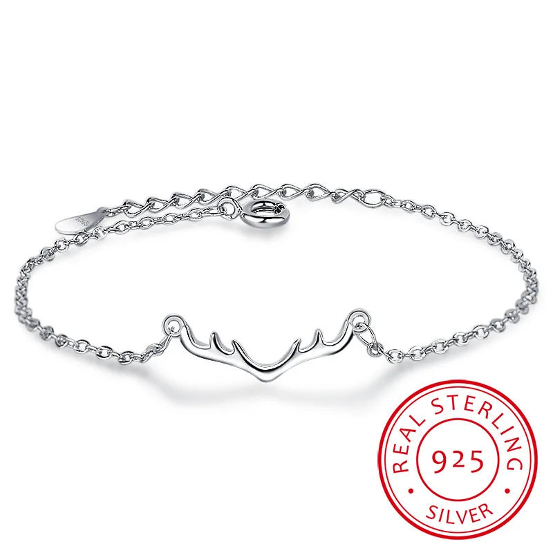 925 Silver Antlers Bracelet Wedding Jewelry