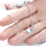 925 Silver Mermaid Tail Bracelet Colourful Moonstone Wedding Jewelry