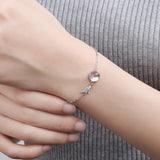 925 Silver Mermaid Tail Bracelet Colourful Moonstone Wedding Jewelry