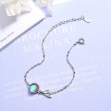 925 Silver Mermaid Tail Bracelet Colourful Moonstone Wedding Jewelry