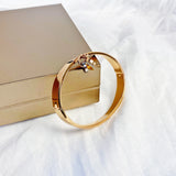Rhinestone Bangle Roman Numerals Open Cuff Bangles Bracelets