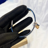 Rhinestone Bangle Roman Numerals Open Cuff Bangles Bracelets