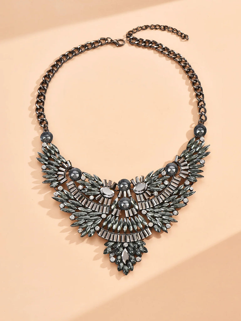 Multicolor Rhinestone Chunky Collar Choker Necklace