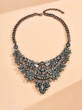 Multicolor Rhinestone Chunky Collar Choker Necklace