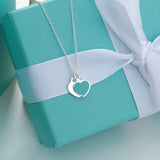 S925 Sterling Silver Heart Necklace Enamel Love Holiday Romantic Gift Jewelry