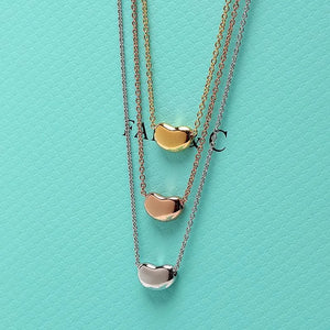 925 Silver Small Beans Pendant Necklace Women Choker