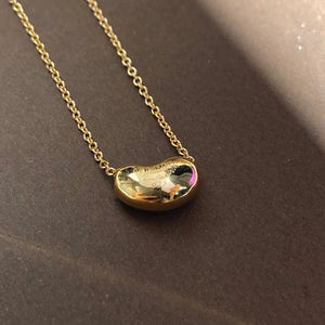 925 Silver Small Beans Pendant Necklace Women Choker