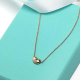 925 Silver Small Beans Pendant Necklace Women Choker