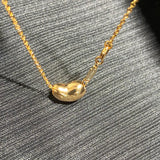 925 Silver Small Beans Pendant Necklace Women Choker