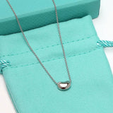 925 Silver Small Beans Pendant Necklace Women Choker