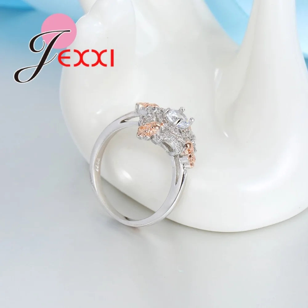 Zircon 925 Silver Mixed Ring Wedding Romantic Rings
