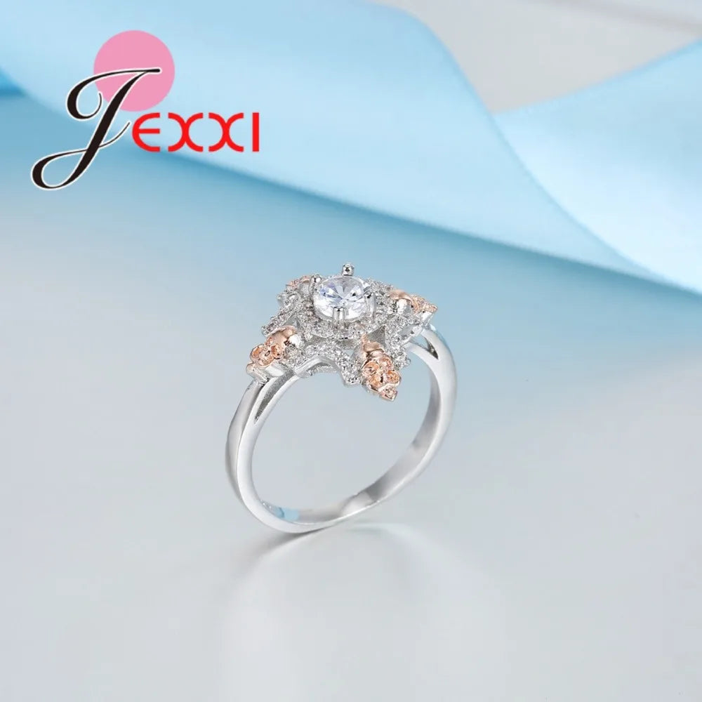 Zircon 925 Silver Mixed Ring Wedding Romantic Rings