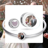 Brandenburg Gate Charm 925 Sterling Silver Pink Heart Bead