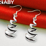 925 Silver Curve Drop Earrings Wedding Party Jewelry Gift