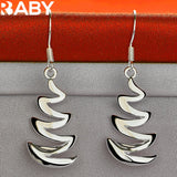 925 Silver Curve Drop Earrings Wedding Party Jewelry Gift